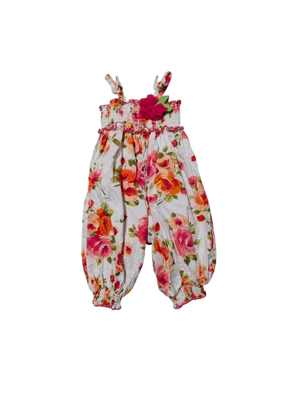 Bonnie B baby overalls.romper, 18 mos, Floral; wide leg, sleeveless